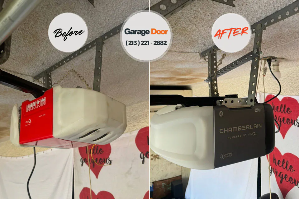 Before and after: garage door repair Palmetto, FL